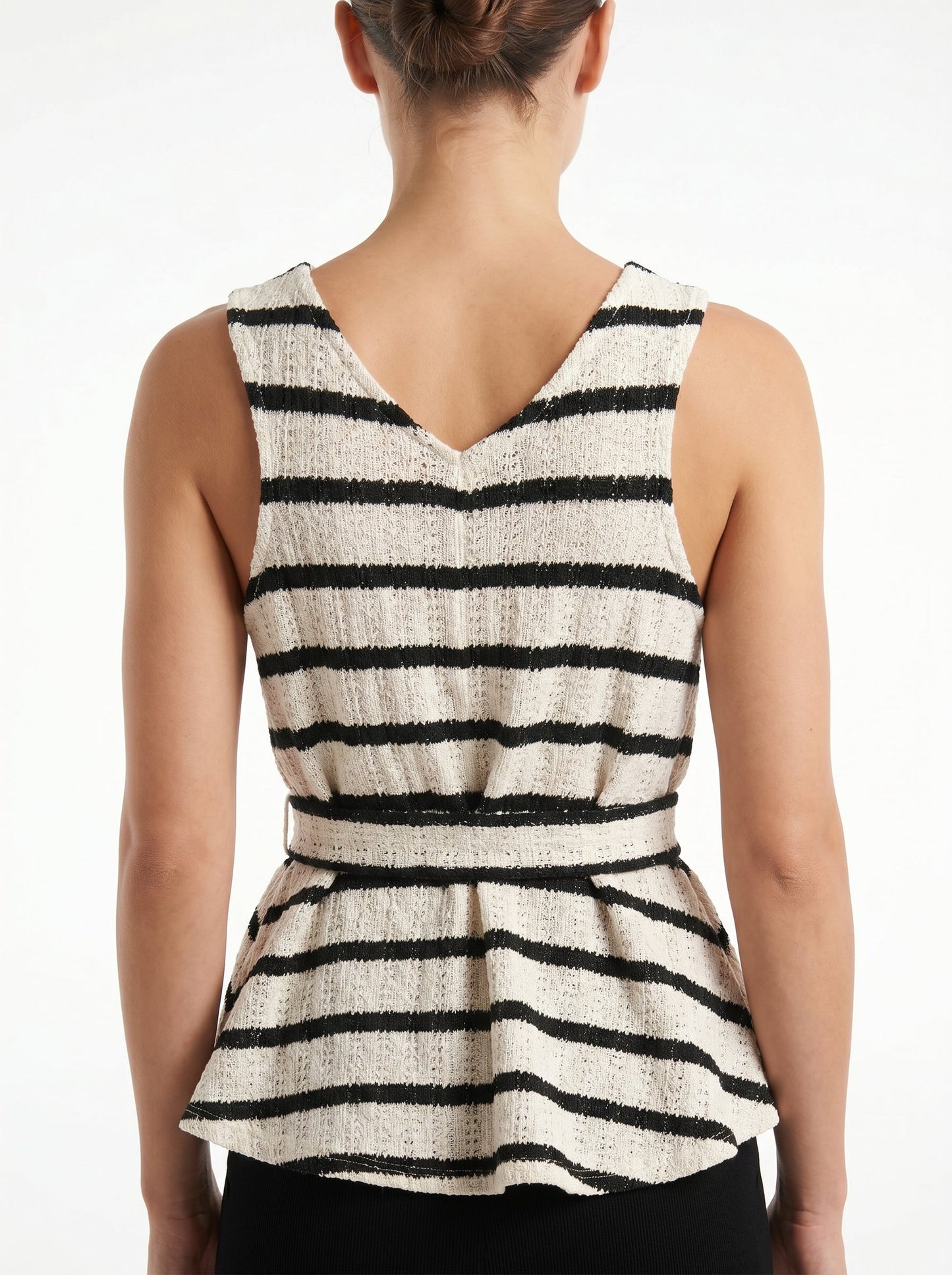 Top de punto a rayas chic