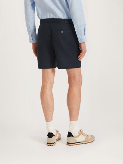 Shorts de lino de 12, entrepierna de 8 pulgadas, azul marino