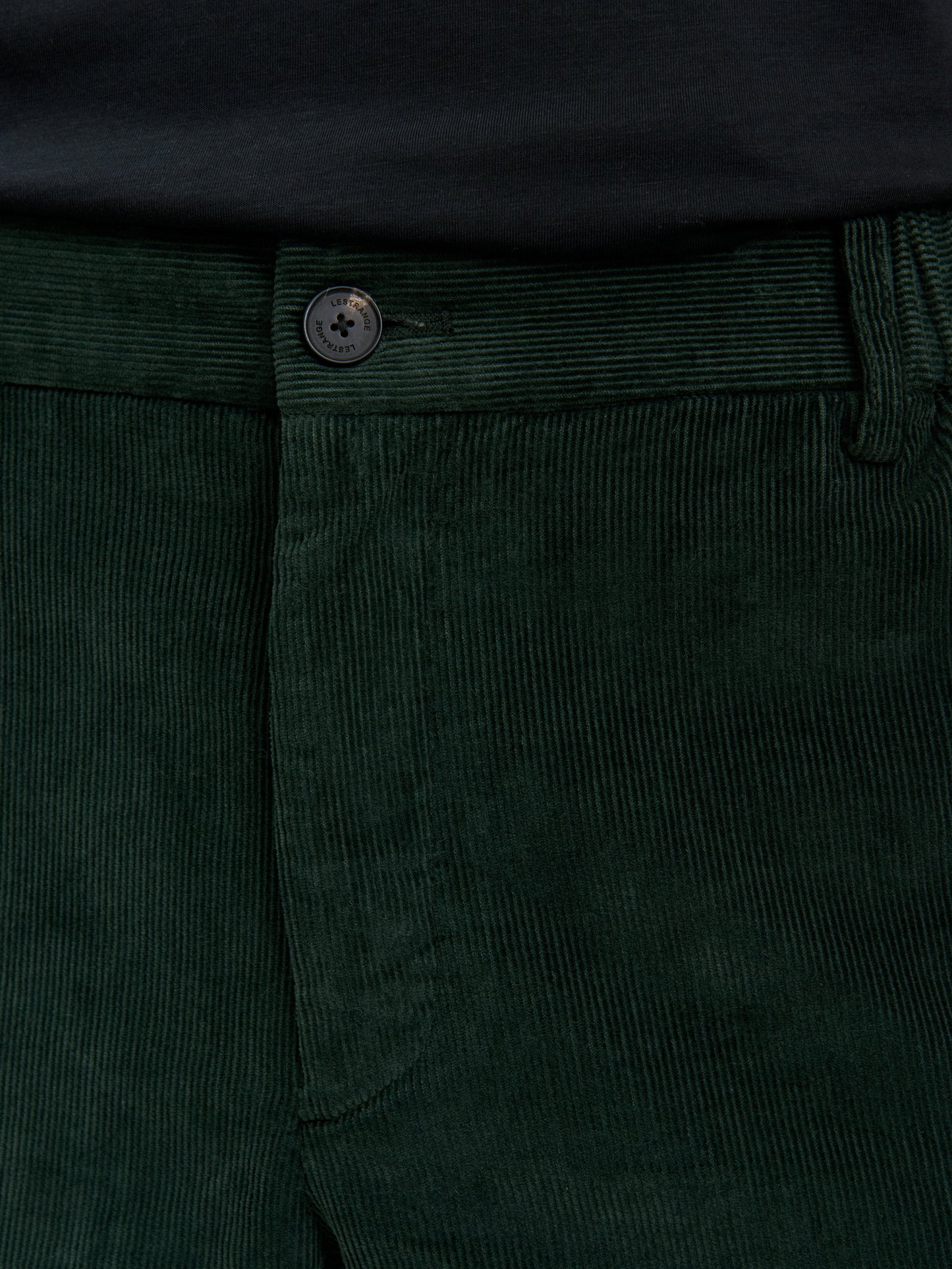 Pantalón de pana verde oliva oscuro — algodón elástico para comodidad diaria