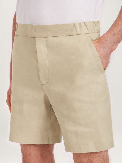 Pack de 12 shorts de lino, entrepierna de 8 pulgadas, color arena