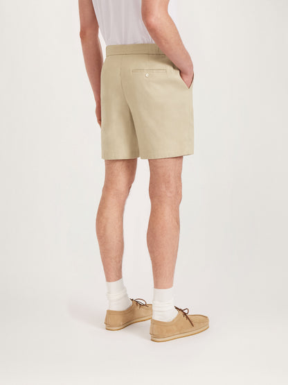 Pack de 12 shorts de lino, entrepierna de 8 pulgadas, color arena