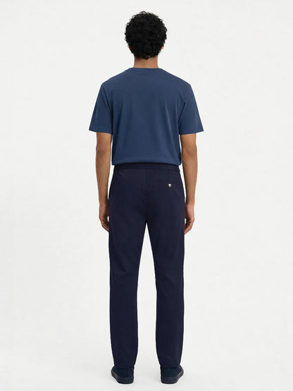 Pantalón azul marino de corte recto, talla 24, algodón elástico