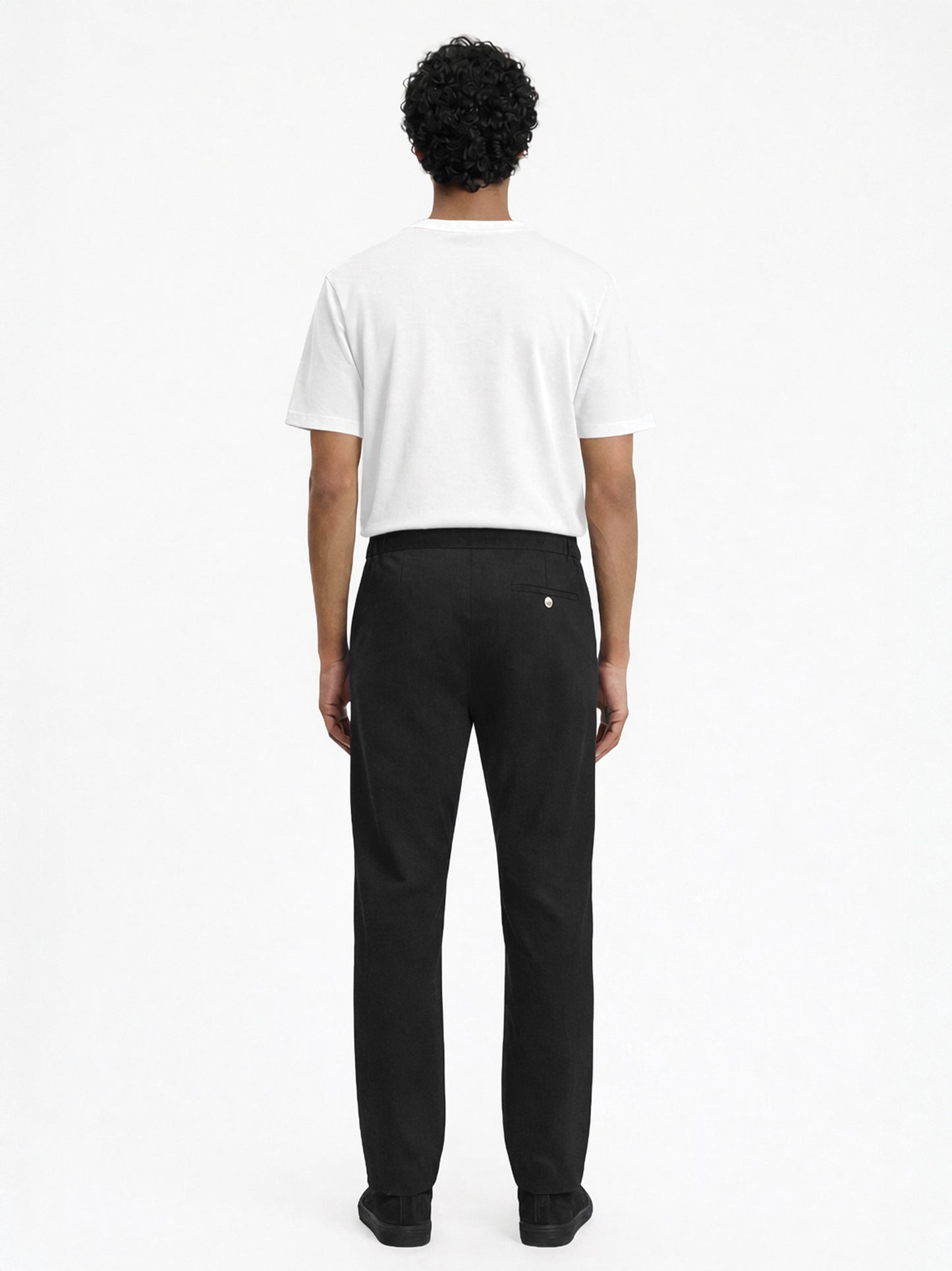 Pantalón de corte regular 24 en algodón negro elástico