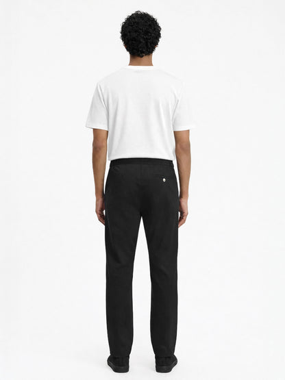 Pantalón de corte regular 24 en algodón negro elástico