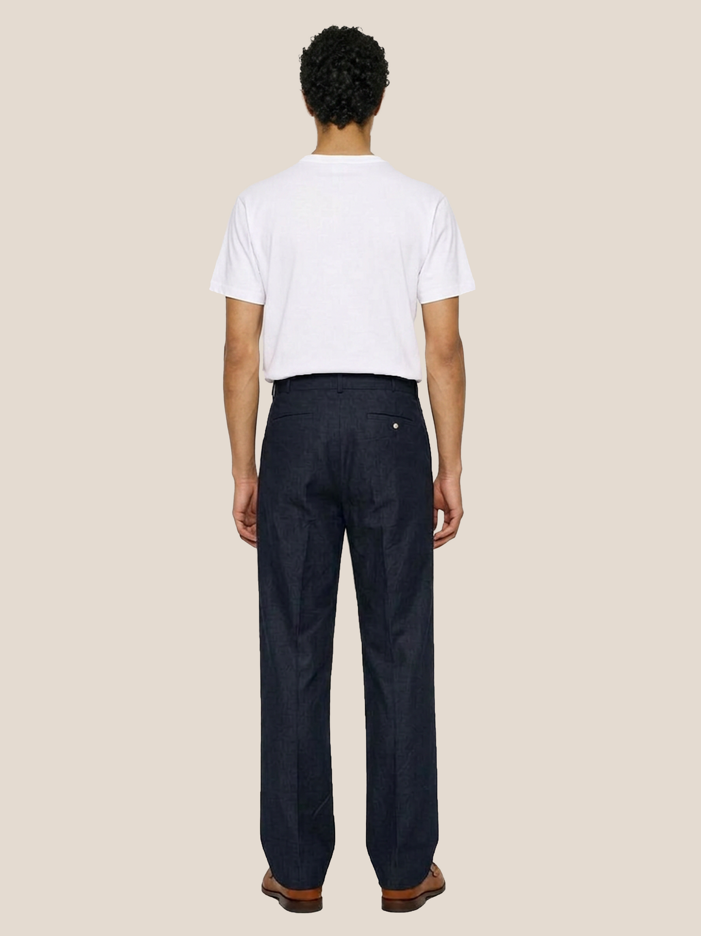 Pantalón de lino Atelier en azul marino