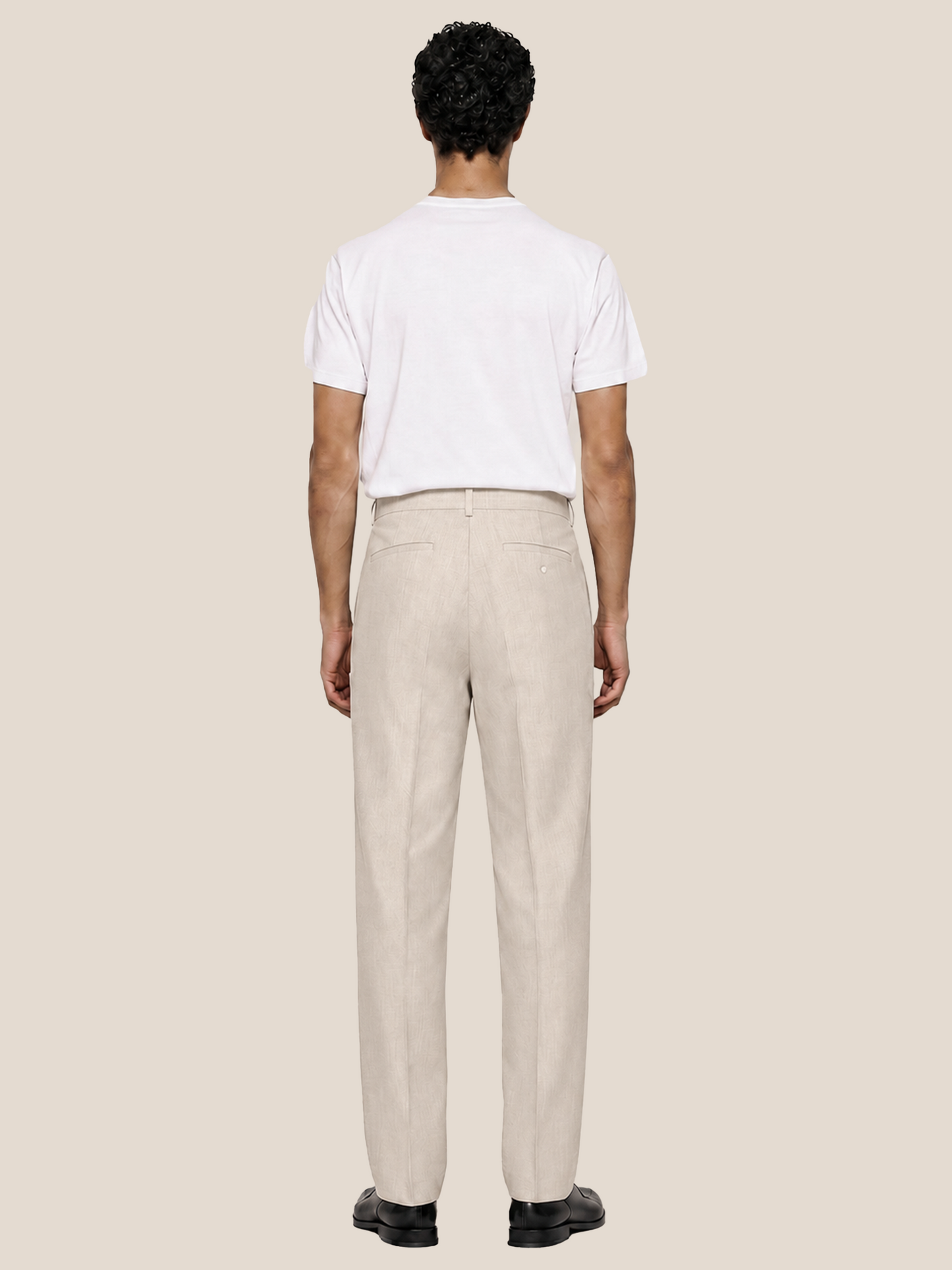 Pantalones de lino de corte regular, lino natural - Talla 24
