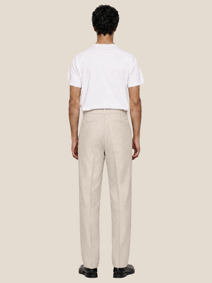 Pantalones de lino de corte regular, lino natural - Talla 24