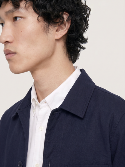 Sobrecamisa de algodón 24 en azul marino - Comodidad de algodón