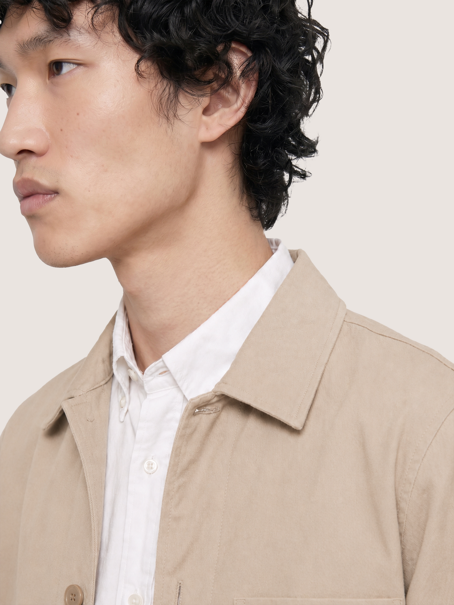 Overshirt de algodón 24 - Beige, 100% algodón