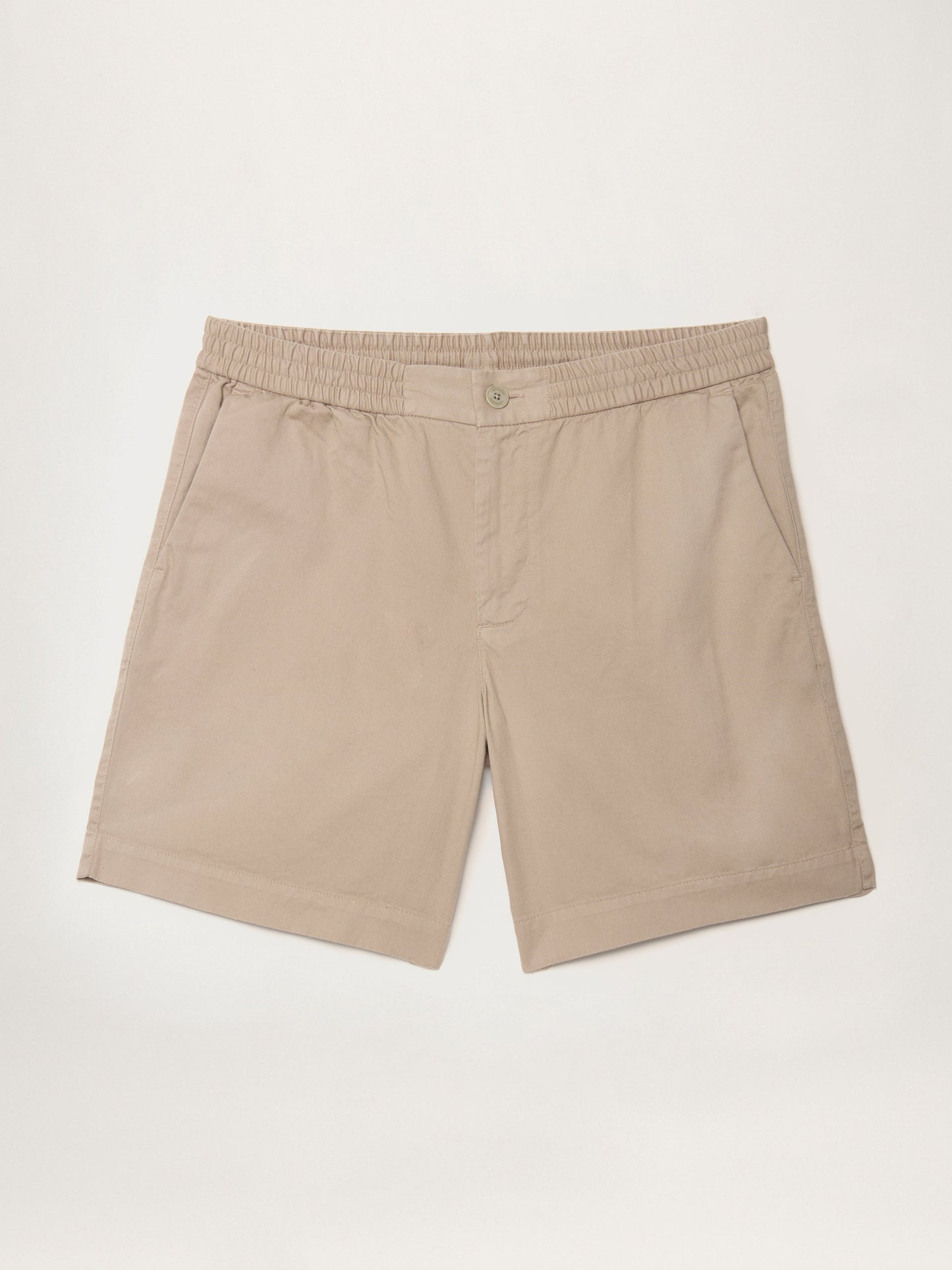 Shorts fáciles de algodón de color beige