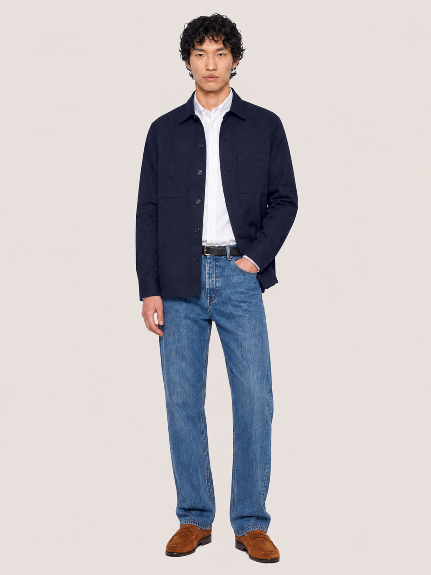 Sobrecamisa de algodón 24 en azul marino - Comodidad de algodón