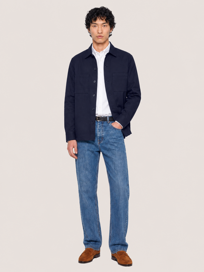 Sobrecamisa de algodón 24 en azul marino - Comodidad de algodón