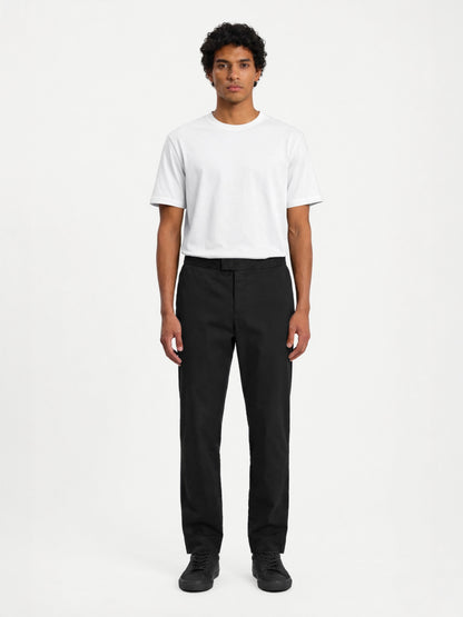 Pantalón de corte regular 24 en algodón negro elástico