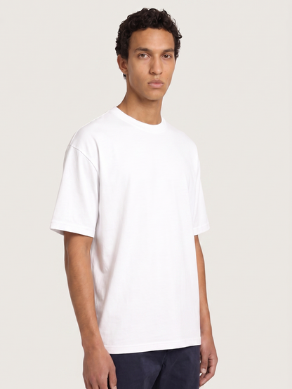 Camiseta de corte holgado - blanca, algodón orgánico