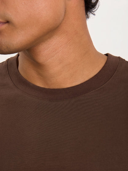 Camiseta de algodón orgánico de peso pesado en Terracota