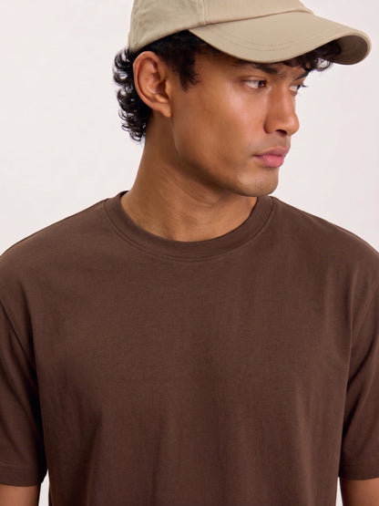 Camiseta de algodón orgánico de peso pesado en Terracota