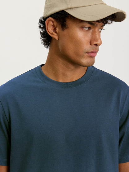 Camiseta azul petróleo de peso pesado – 100% algodón orgánico