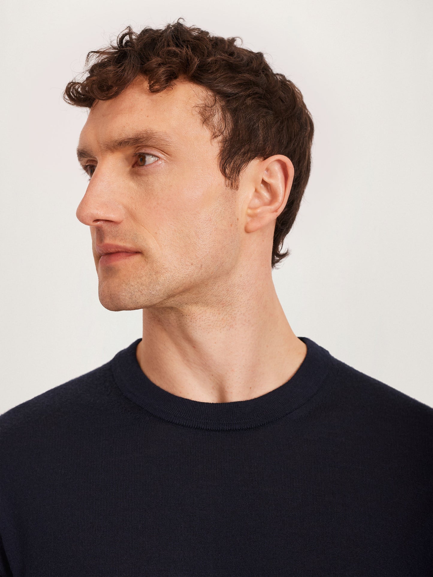 Camiseta esencial de merino en punto - Azul marino | Lana de merino premium