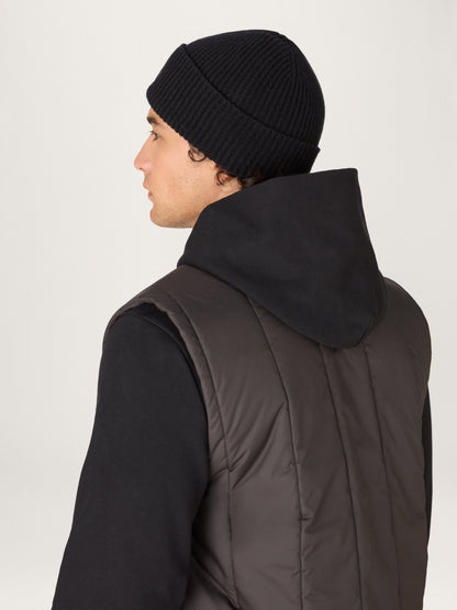 Gorro de punto negro, de lana, cómodo y cálido