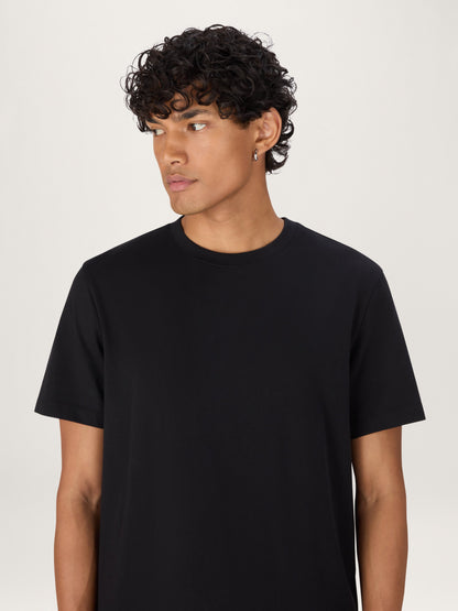 La camiseta de algodón orgánico de peso pesado – negra