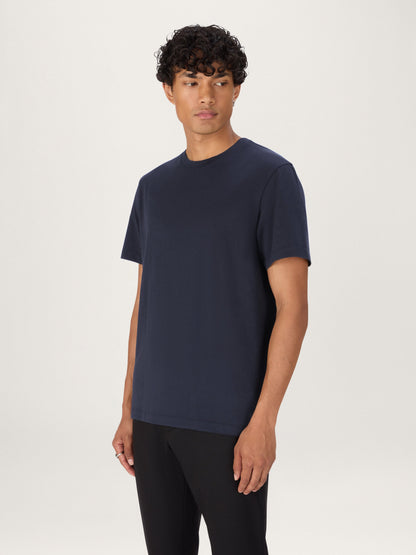 Camiseta de gramaje alto en azul marino – Algodón orgánico premium