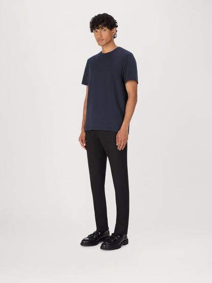 Camiseta de gramaje alto en azul marino – Algodón orgánico premium