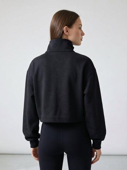 Sudadera corta de neopreno — look moderno y deportivo