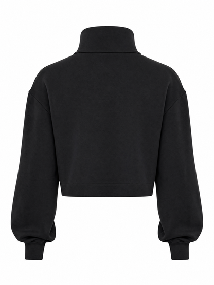 Sudadera corta de neopreno — look moderno y deportivo