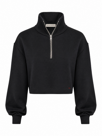 Sudadera corta de neopreno — look moderno y deportivo