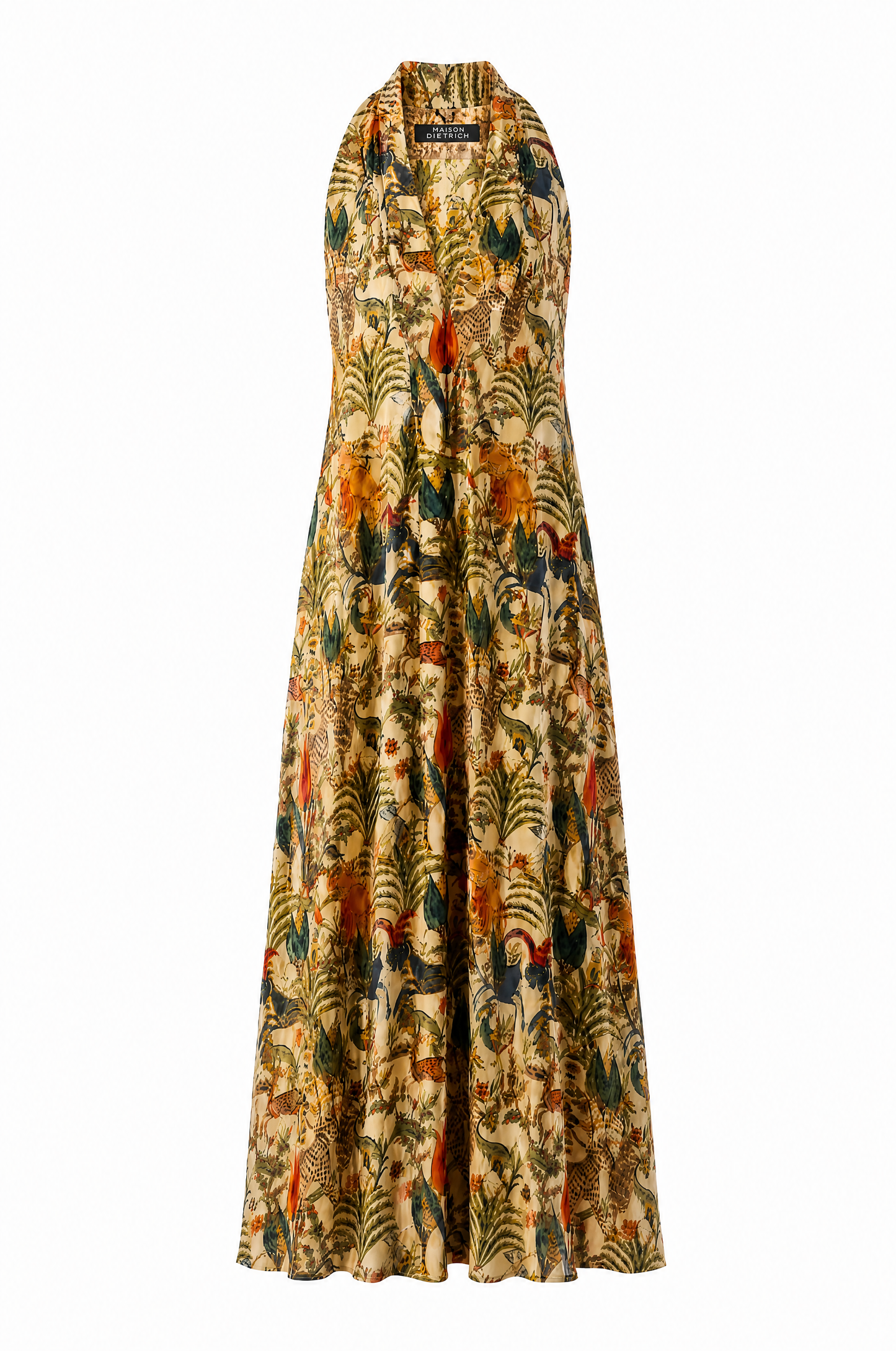 Vestido de seda lujoso con silueta fluida