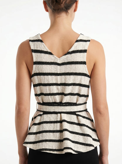 Top de punto a rayas chic