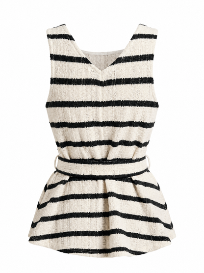 Top de punto a rayas chic