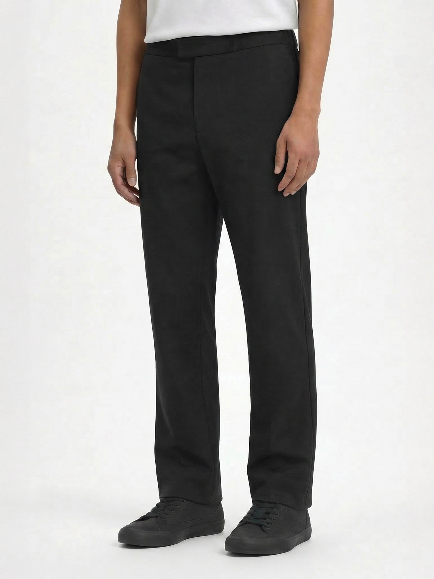 Pantalón de corte regular 24 en algodón negro elástico